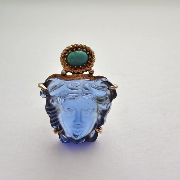 Tagliamonte Glass Medusa & Turquoise Cocktail Ring Statement Ring Medusa Head